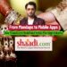 An Indian man in a stylish suit poses confidently in front of a wedding-themed background, with bold text reading "From Mandaps to Mobile Apps – How Shaadi.com Redefined India’s Marriage Industry", featuring the Shaadi.com logo below.